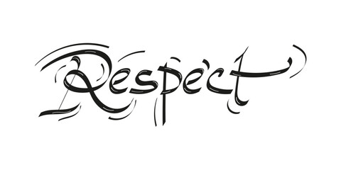 Respect Text Graffiti Design on White Background