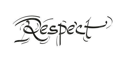 Fototapeta premium Respect Text Graffiti Design on White Background