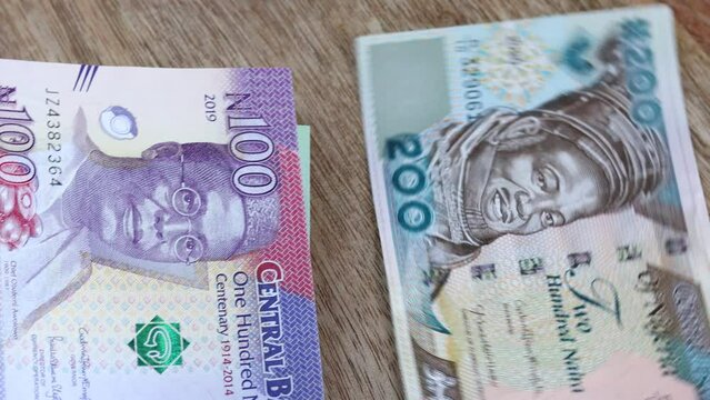 Nigeria money, Nigerian naira currency, banknote conversion, financial concept