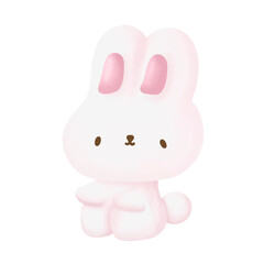 Watercolor easter bunny isolated on white