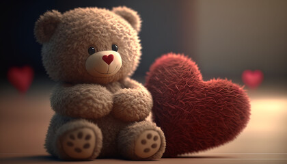 Teddy bear with a heart, Generative AI