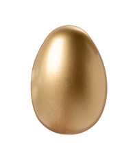 One golden Easter egg isolated on white