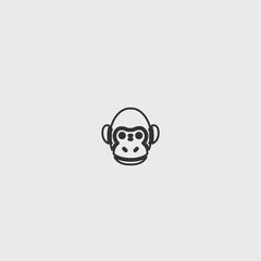 Monkey vector icon illustrator sign