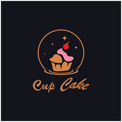 Cupcake Logo design vector illustration template. Cupcake bakery icon.cake store,caker shop ,vector