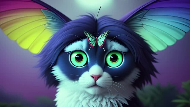 Fantastic creature a mixture of animal and insect, created with the help of artificial intelligence.