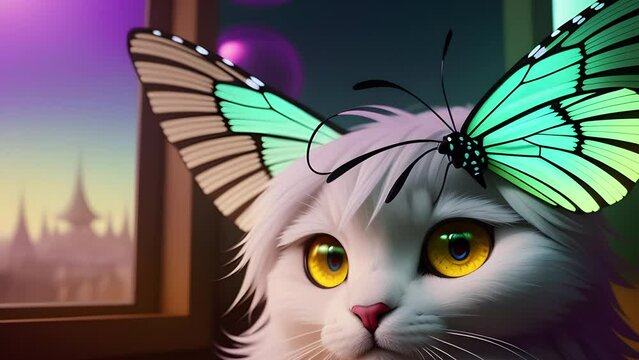 Fantastic creature a mixture of animal and insect, created with the help of artificial intelligence.