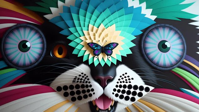 Fantastic creature a mixture of animal and insect, created with the help of artificial intelligence.