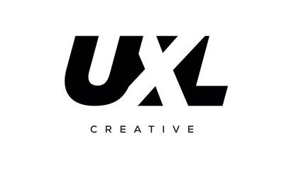 UXL letters negative space logo design. creative typography monogram vector	