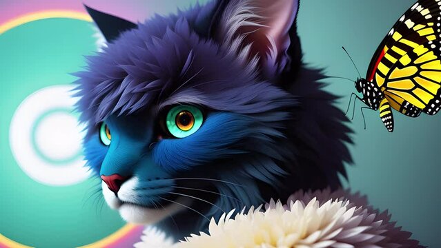 Fantastic creature a mixture of animal and insect, created with the help of artificial intelligence.