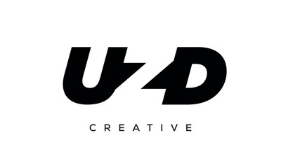 UZD letters negative space logo design. creative typography monogram vector	
