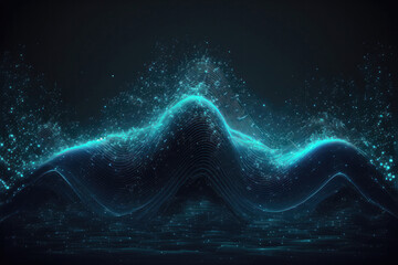 Blue Digital Symphony. Abstract technology background. Generative Ai