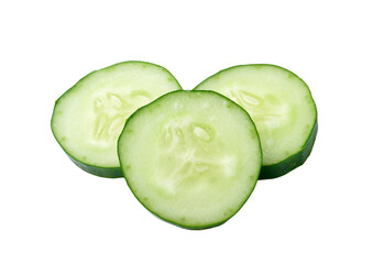 Cucumber and slices isolated on transparent png
