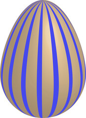 Blue and Gold Stripes Easter Egg