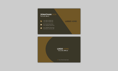 Corporate and modern business card . elegant business card. double sided template. horizontal vector illustration.