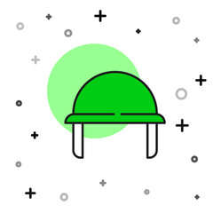 Filled outline Military helmet icon isolated on white background. Army hat symbol of defense and protect. Protective hat. Vector