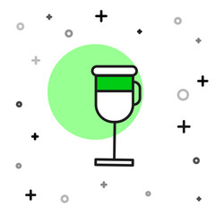 Filled outline Irish coffee icon isolated on white background. Vector