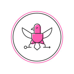 Filled outline Eagle icon isolated on white background. American Presidential symbol. Vector