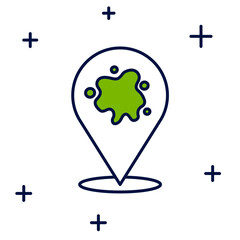 Filled outline Paint spray icon isolated on white background. Vector