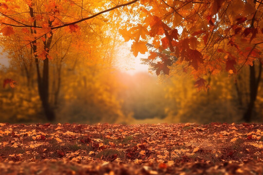 Autumn Palette. Vibrant colors leaves. Generative Ai