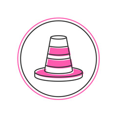 Filled outline Traffic cone icon isolated on white background. Vector