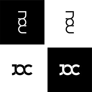 joc initial letter monogram logo design set