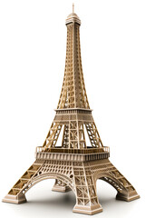 eiffel tower isolated on white background - Generative AI