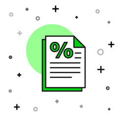 Filled outline Finance document icon isolated on white background. Paper bank document for invoice or bill concept. Vector