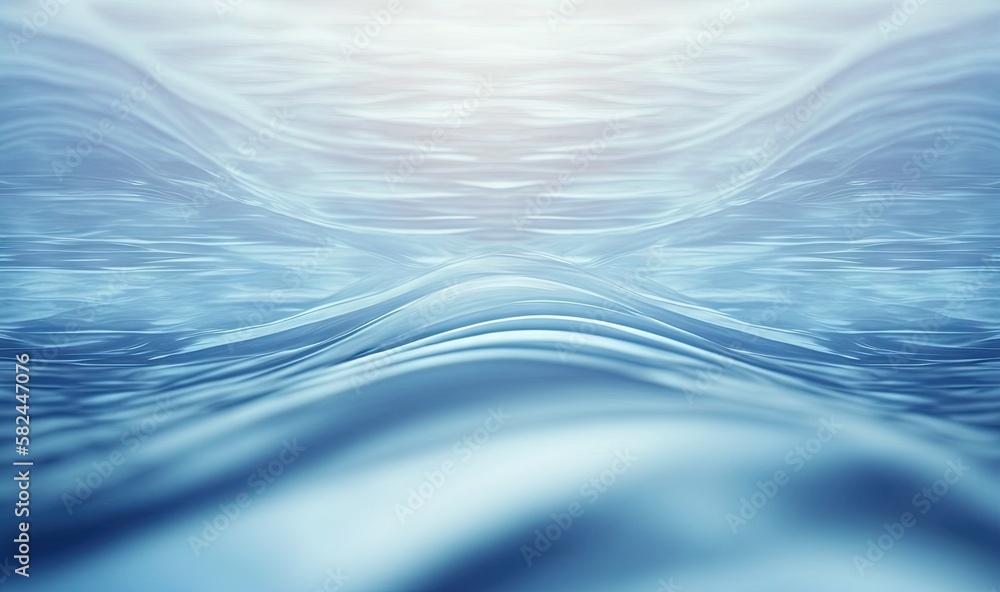 Poster a blue and white background with waves and a light in the middle of the image and a light in the mid