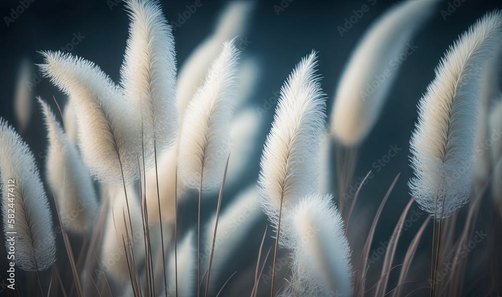 Poster a bunch of white feathers blowing in the wind on a dark background with a blurry image of the back o