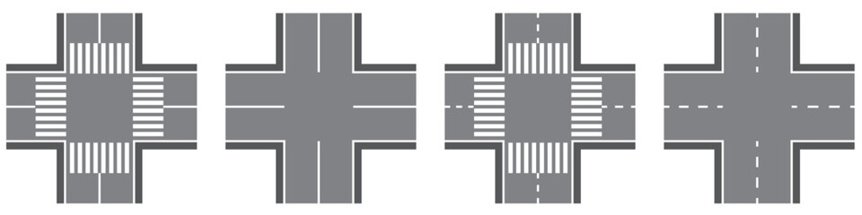 Obraz premium Vector road and highway elements for creating a city map. Road roadway to restore traffic