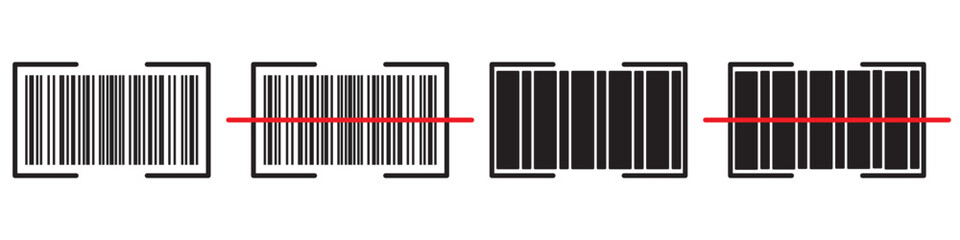 Barcode scan vector icon, barcode neck laser isolated symbol closed. On a white background