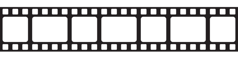 Film strip isolated on transparent background. Realistic photo frame. Vintage film strip in retro style. Electrical illustration.On a white background