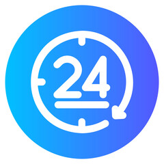 24 hours gradient icon