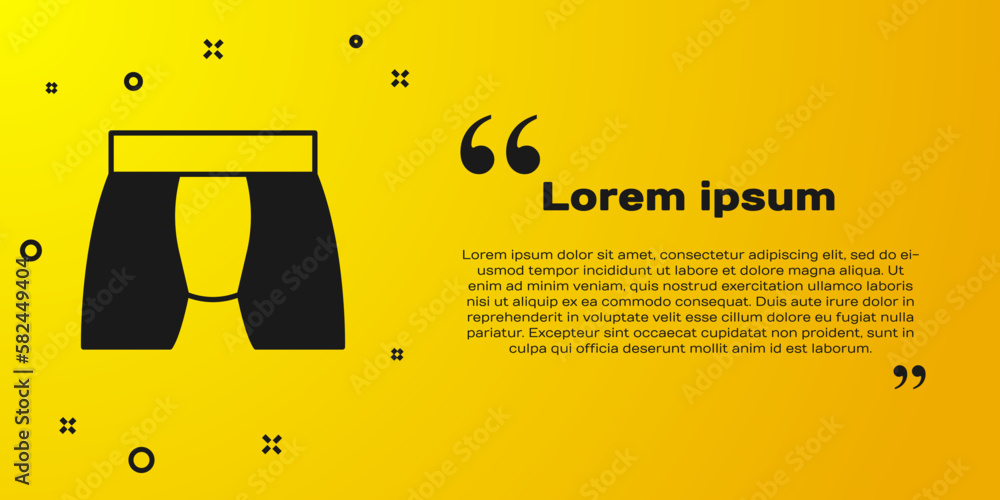 Canvas Prints black men underpants icon isolated on yellow background. man underwear. vector