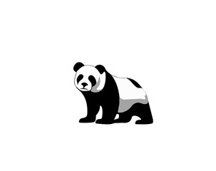 Vector illustration of cartoon panda isolated on white background
