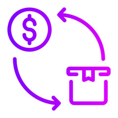 cash on delivery gradient icon