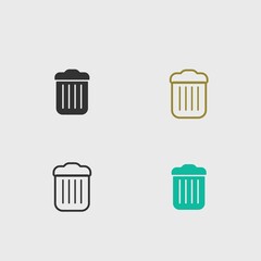 Trashcan vector icon illustrator sign