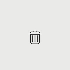 Trashcan vector icon illustrator sign
