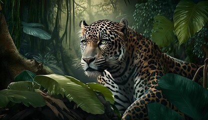 wild animal living in the jungle, generative ai