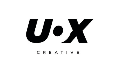 UOX letters negative space logo design. creative typography monogram vector	