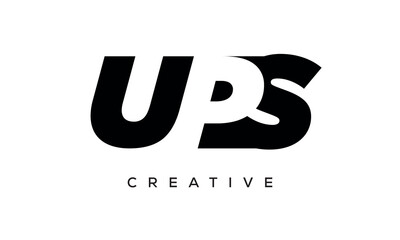 UPS letters negative space logo design. creative typography monogram vector	
