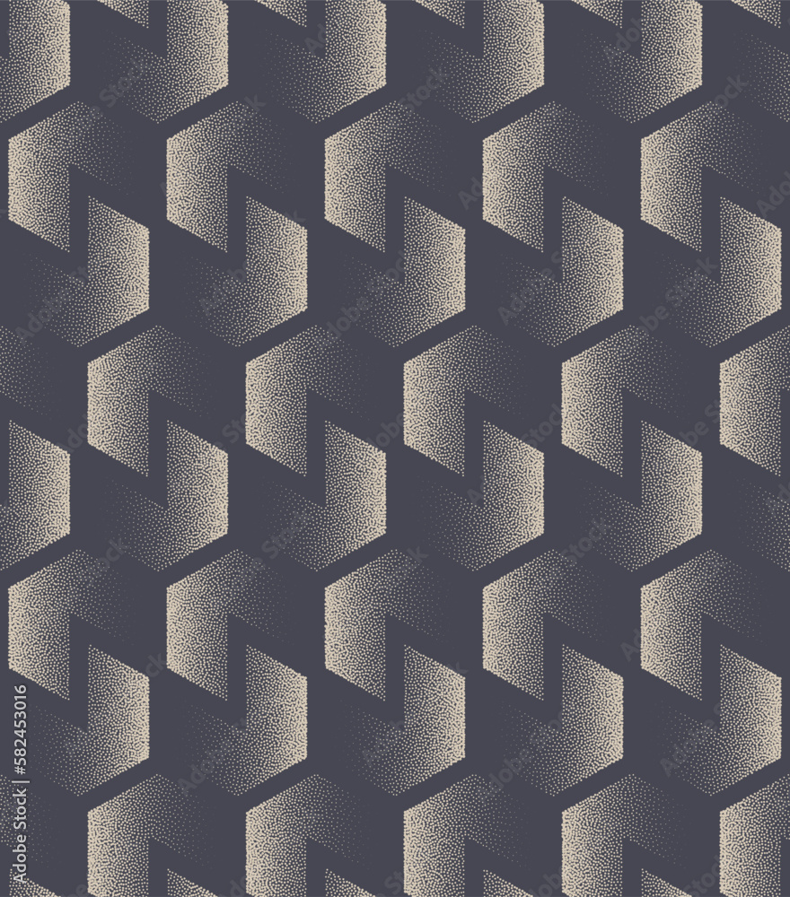 Poster eye catched graphic seamless pattern vector dot work trendy abstract background. endless stylish wra