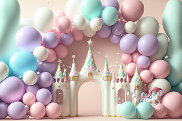 Enchanted Birthday. dreamy and magical birthday. Generative Ai