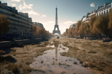 Paris in Drought: Effects of Global Warming. generative ai