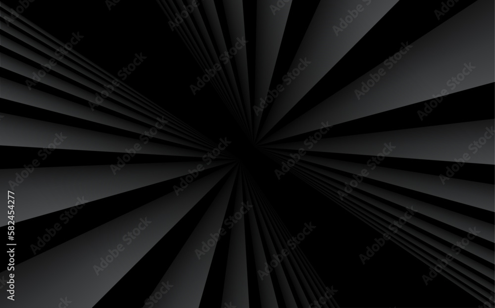 Aufkleber abstract black background with 3d lines pattern, architecture minimal dark gray striped design