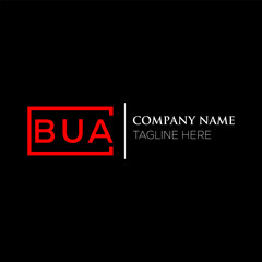 BUA letter logo design on black background. BUA creative initials letter logo concept. BUA letter design. BUA letter design on black background. BUA logo vector.

