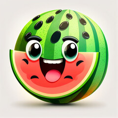 Smiley watermelon icon cartoon