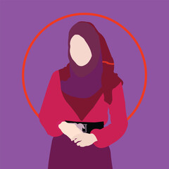 Beautiful muslim girl vector art design