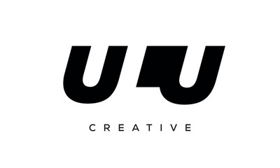 ULU letters negative space logo design. creative typography monogram vector	