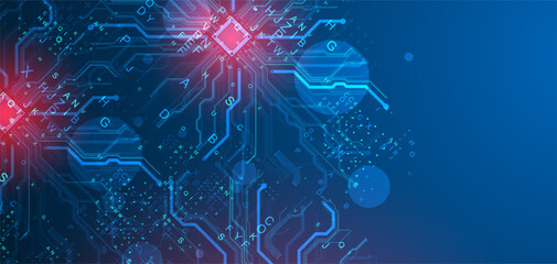 CPU concept. Circuit board. Technology background.